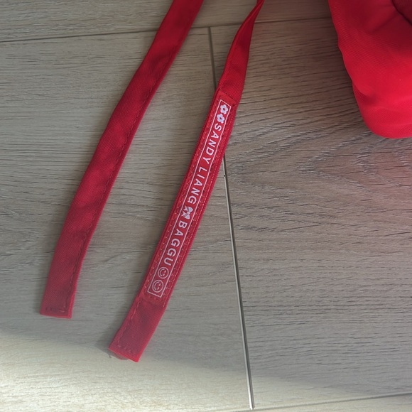 Baggu x Sandy Liang Mini Bow Bag in candy apple. - Picture 3 of 6